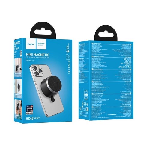 Głośnik bluetooth 8W 3h Hoco z wbudowanym magnesem HC43 czarny