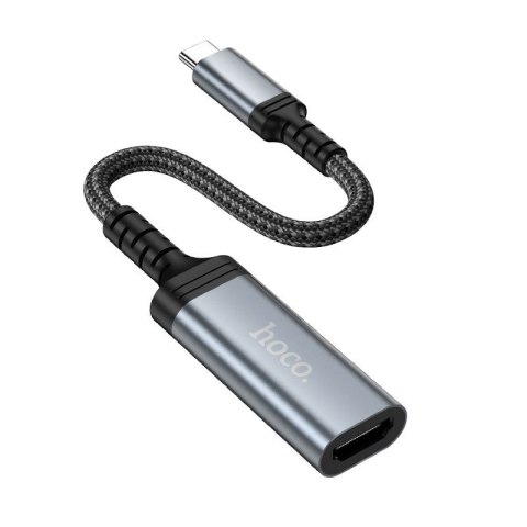 Kabel konwersji z USB C do HDMI żeński Hoco 4K 30Hz 0,2 m UA43A stalowy szary
