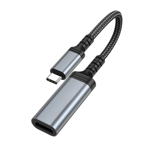 Kabel konwersji z USB C do HDMI żeński Hoco 4K 30Hz 0,2 m UA43A stalowy szary