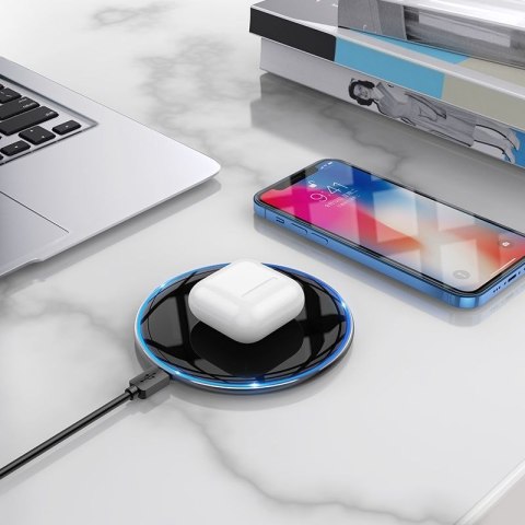 Ładowarka indukcyjna Hoco 2A 15W z podświetleniem CW6 PRO czarna