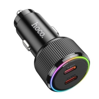 Ładowarka samochodowa Hoco 2 x USB C QC PD 50W NZ14B czarna