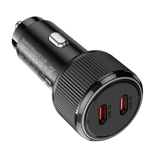 Ładowarka samochodowa Hoco 2 x USB C QC PD 50W NZ14B czarna