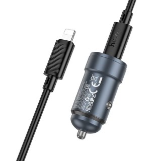 Ładowarka samochodowa Hoco USB C QC3.0 PD 30W + kabel USB C do Lightning Z57 szara