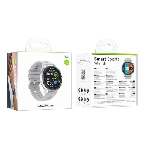 Smartwatch Hoco 1,46" TFT IP67 z funkcją rozmowy Y31 srebrny