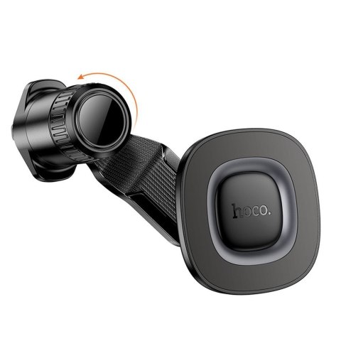 Uchwyt na telefon do samochodu magnetyczny zgodny z MagSafe Hoco do kratki H74 czarno szary