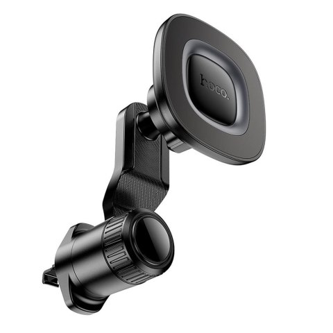 Uchwyt na telefon do samochodu magnetyczny zgodny z MagSafe Hoco do kratki H74 czarno szary