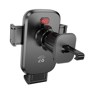 Uchwyt na telefon do samochodu uniwersalny Hoco do kratki H78 czarno szary