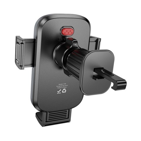 Uchwyt na telefon do samochodu uniwersalny Hoco do kratki H78 czarno szary