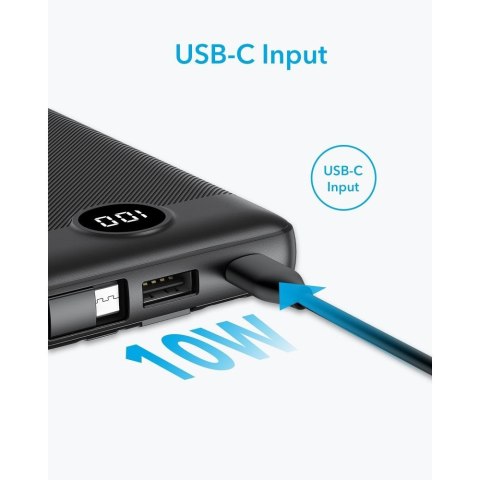 Powerbank Veger C10 (W1116) 10000 mAh z wbudowanymi kablami Micro USB / Typ C / Lightning czarny