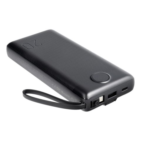 Powerbank Veger C20 (W2047 / W2059) 20000 mAh z wbudowanymi kablami Micro USB / Typ C / Lightning czarny