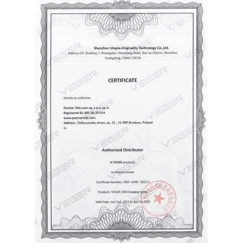 Powerbank Veger C20 (W2047 / W2059) 20000 mAh z wbudowanymi kablami Micro USB / Typ C / Lightning czarny