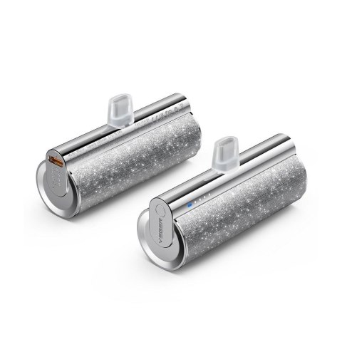Powerbank Veger PlugOn (W0573) PD QC3.0 2,4A 12W 5000 mAh z wbudowanym złączem USB C srebrny