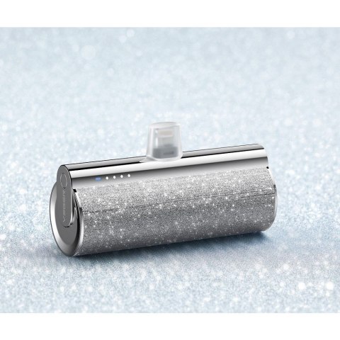 Powerbank Veger PlugOn (W0573) PD QC3.0 2,4A 12W 5000 mAh z wbudowanym złączem USB C srebrny