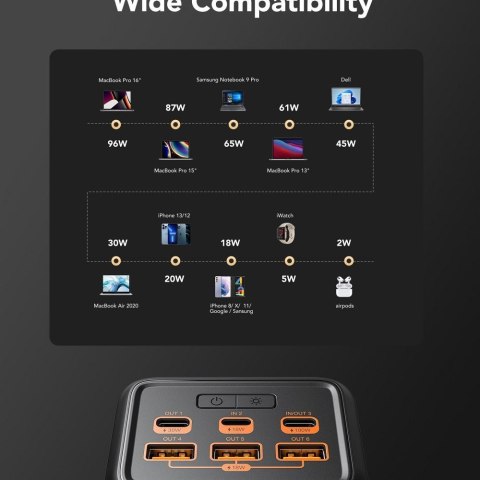 Powerbank Veger Tank Boost (W5001C) PD QC3.0 5A 130W 56000 mAh czarny