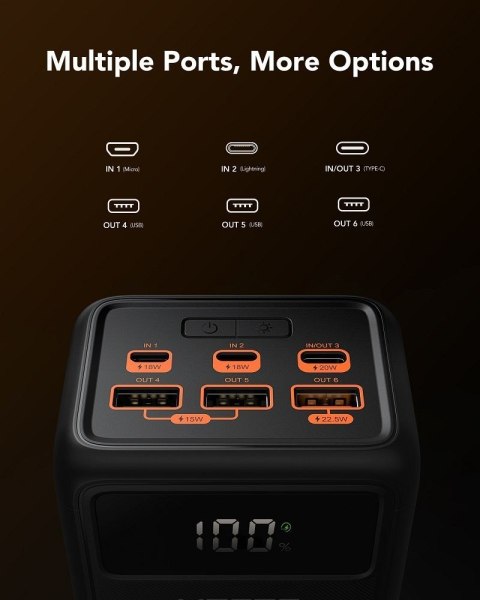 Powerbank Veger Tank Lite (W5001) PD QC3.0 5A 22,5W 50000 mAh czarny