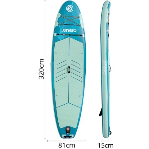 ZESTAW - DESKA SUP 150KG DMUCHANA ENERO 320x81x15CM