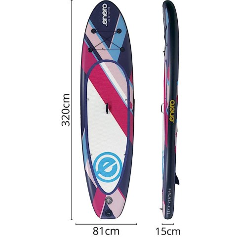 ZESTAW - DESKA SUP DMUCHANA ENERO 320x81x15CM PURPLE