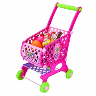Duży Wózek Sklepowy Dla Dzieci Produkty Spożywcze Różowy 52cm 46 el.