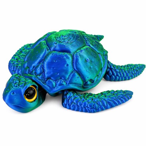 Figurka Żółw Morski 3D Ruchome Płetwy Głowa Niebiesko-Zielony 8 cm