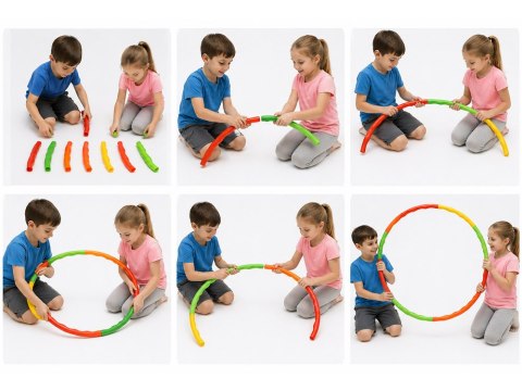 Hula Hop dla dzieci i dorosłych - z wypustkami, składane o śr. 84cm SP0871