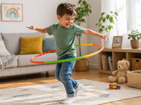 Hula Hop dla dzieci i dorosłych - z wypustkami, składane o śr. 84cm SP0871