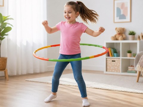 Hula Hop dla dzieci i dorosłych - z wypustkami, składane o śr. 84cm SP0871