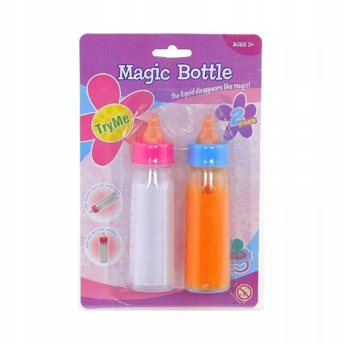 Magiczne butelki dla lalek mleko i sok znikające zestaw 2 szt.