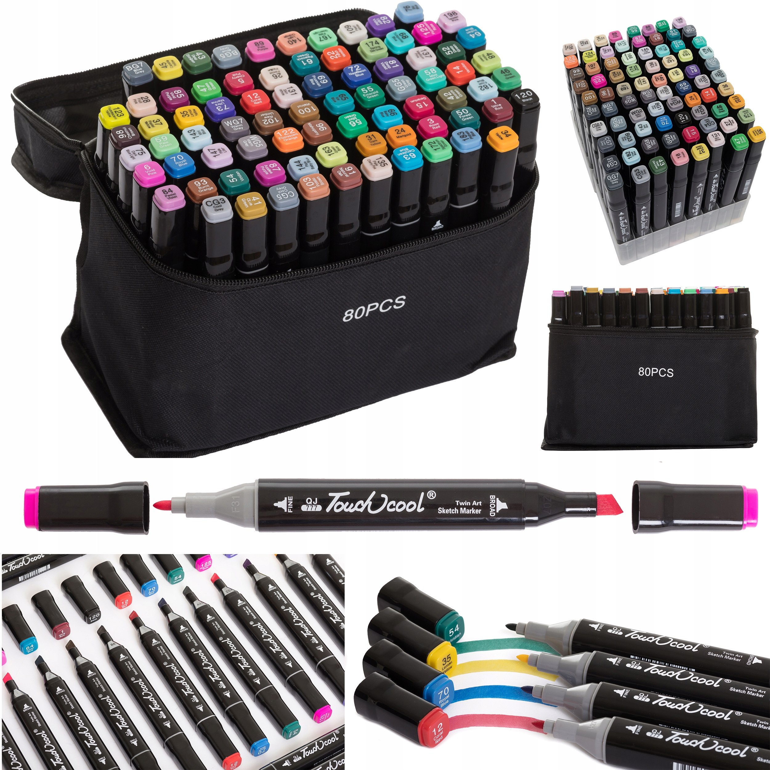 TOUCH COOL PRO MARKERY ALKOHOLOWE ZESTAW 80 SZTUK